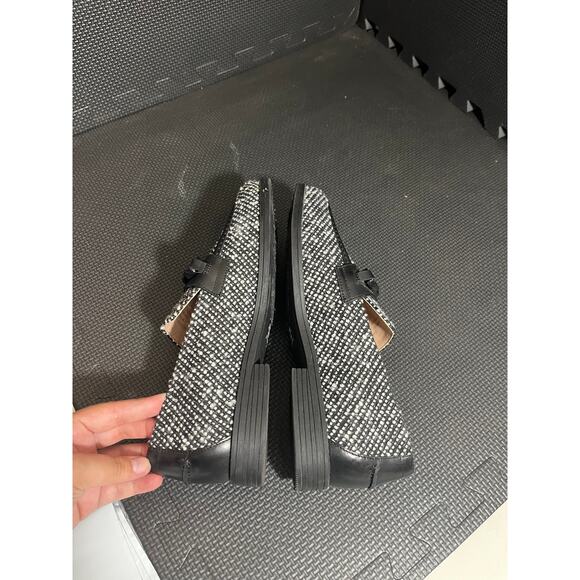 Cole Haan Stassi Chain Tweed Loafer Flat Slip On Black White Boucle Size 8.5 - Picture 6 of 8